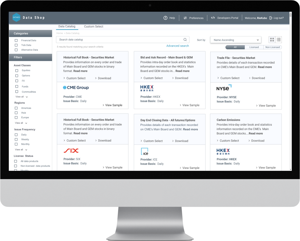 DataHex Data Shop catalog DataHex Data Shop catalog